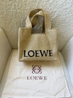 Loewe Small Woven Raffia Tote